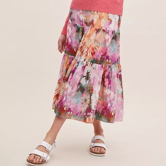 Anthropologie Kachel Multicolor Tie-Dye Tiered Skirt NWT Size 2 Free People - Picture 2 of 12